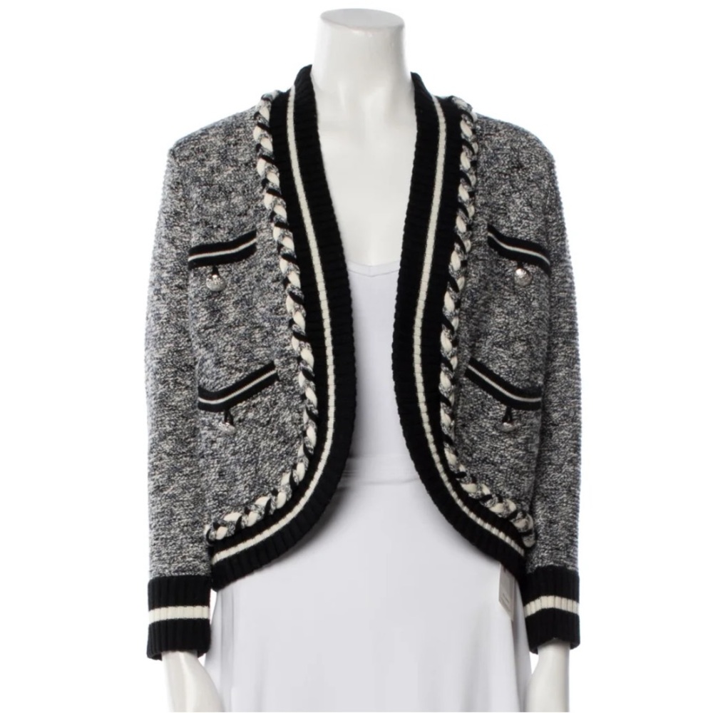 NWOT Veronica Beard Chic Navy and White Knit Cardigan